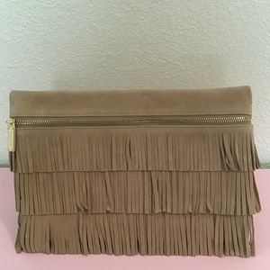 Fringe Suede Clutch